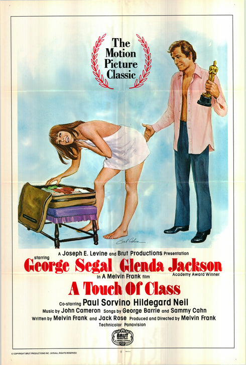 a touch of class (blue back) 1979R one sheet poster folded